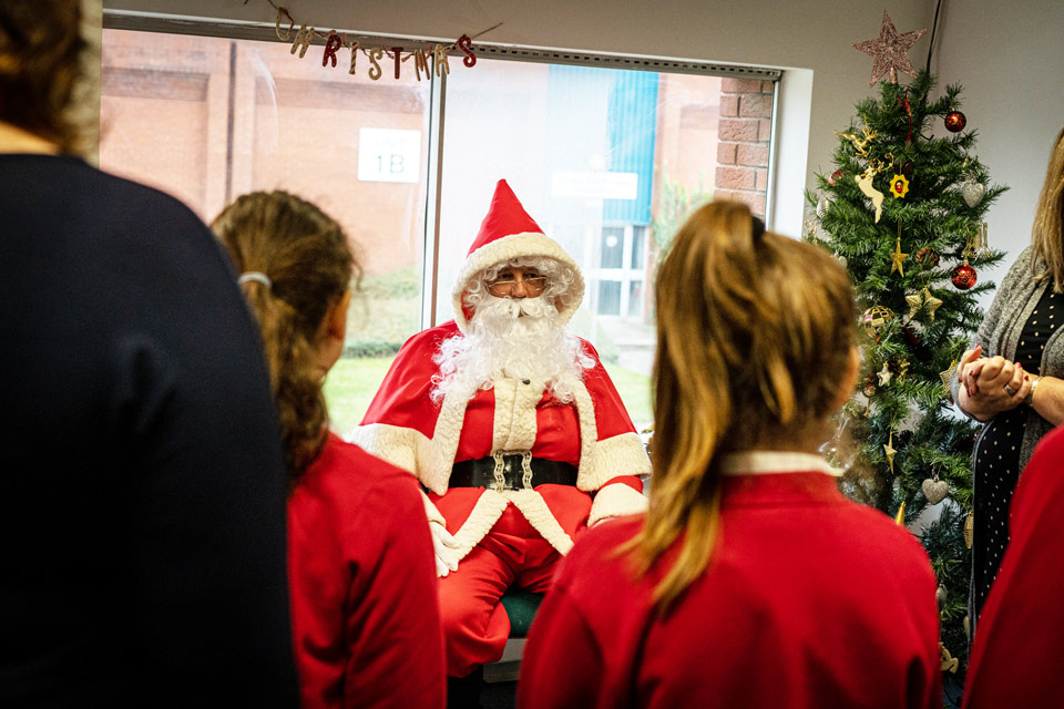 Santa and children, Louise Purton 2021 Toy Appeal 